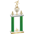 Double Green Carbon Fiber Third Place Bowling Trophy