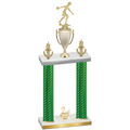 Double Green Carbon Fiber Second Place Bowling Trophy