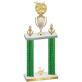 Double Green Carbon Fiber Third Place Bowling Trophy