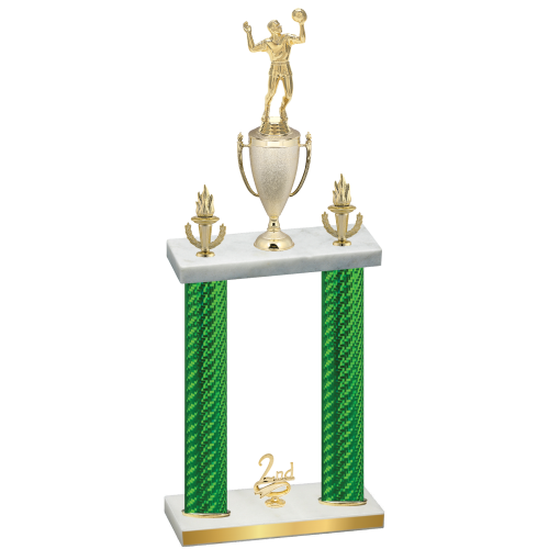 Double Green Carbon Fiber Second Place Volleyball Trophy