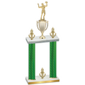 Double Green Carbon Fiber Victory Volleyball Trophy