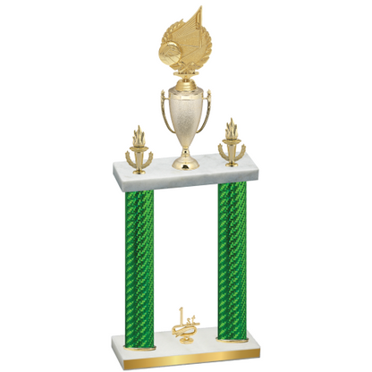 Double Green Carbon Fiber First Place Volleyball Trophy