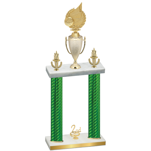 Double Green Carbon Fiber Second Place Volleyball Trophy