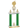 Double Green Carbon Fiber Victory Volleyball Trophy