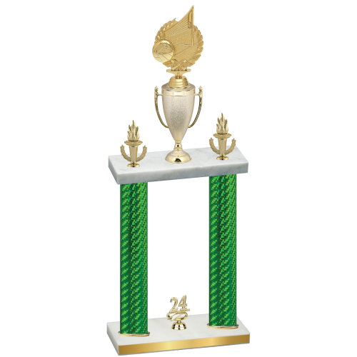 Double Green Carbon Fiber Year Volleyball Trophy