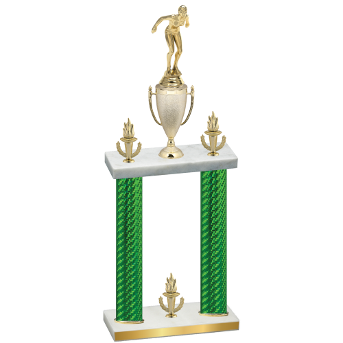 Double Green Carbon Fiber Victory Tennis Trophy