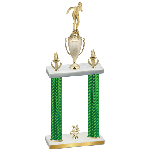 Double Green Carbon Fiber Year Tennis Trophy
