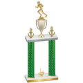 Double Green Carbon Fiber First Place Football Trophy