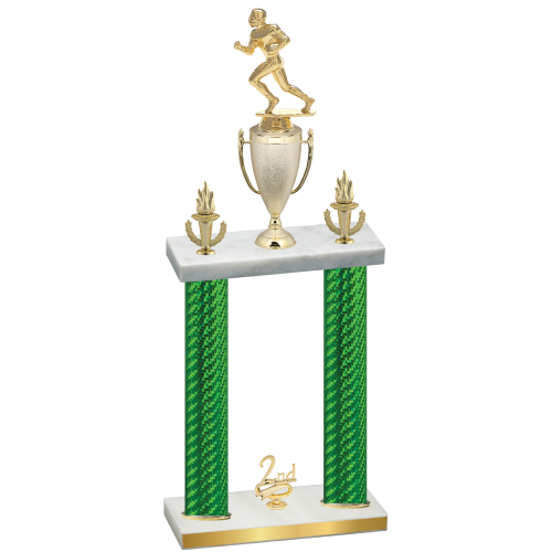 Double Green Carbon Fiber Second Place Football Trophy