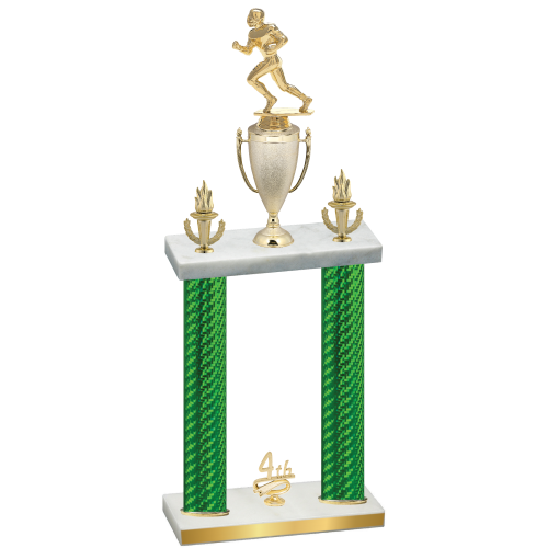 Double Green Carbon Fiber Fourth Place Football Trophy