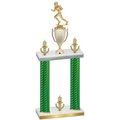 Double Green Carbon Fiber Victory Football Trophy
