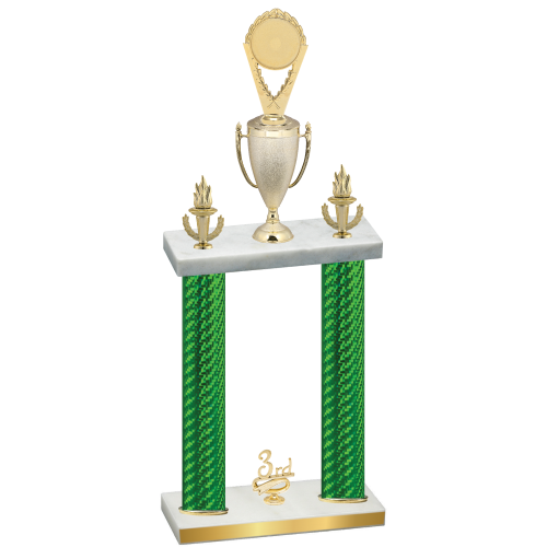 Double Green Carbon Fiber Third Place Insert Trophy