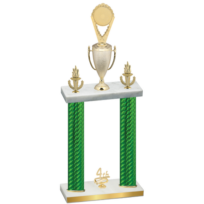 Double Green Carbon Fiber Fourth Place Insert Trophy