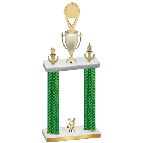 Double Green Carbon Fiber Year Insert Trophy