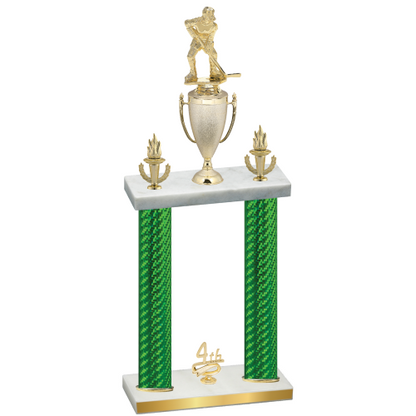 Double Green Carbon Fiber Fourth Place Hockey Trophy