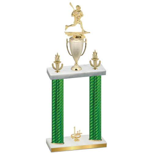 Double Green Carbon Fiber First Place Lacrosse Trophy