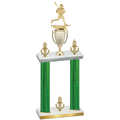 Double Green Carbon Fiber Victory Lacrosse Trophy