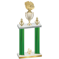 Double Green Carbon Fiber Fourth Place Basketball Trophy