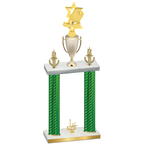 Double Green Carbon Fiber First Place Pickleball Trophy