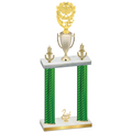 Double Green Carbon Fiber Second Place Pickleball Trophy