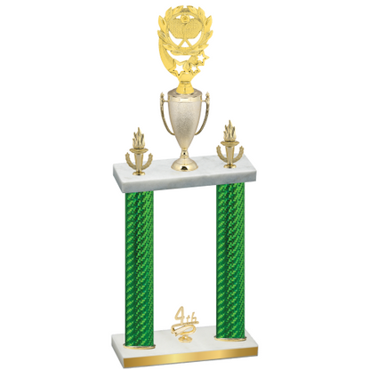 Double Green Carbon Fiber Fourth Place Pickleball Trophy