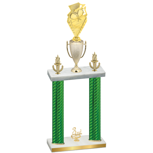 Double Green Carbon Fiber Third Place Pickleball Trophy