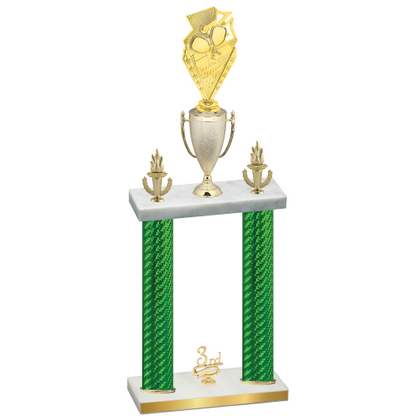 Double Green Carbon Fiber Third Place Pickleball Trophy