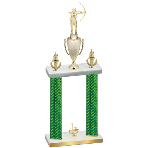 Double Green Carbon Fiber First Place Archery Trophy