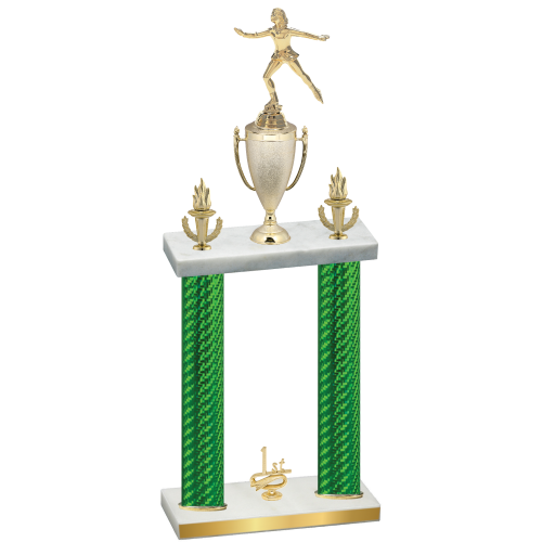 Double Green Carbon Fiber First Place Skater Trophy