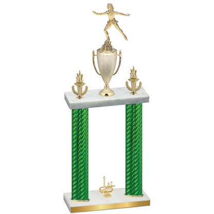 Double Green Carbon Fiber First Place Skater Trophy