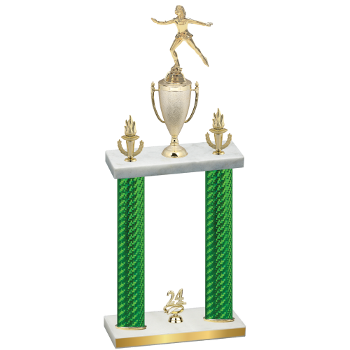 Double Green Carbon Fiber Year Skater Trophy