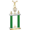 Double Green Carbon Fiber Second Place Weights Trophy