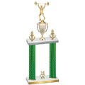 Double Green Carbon Fiber Year Weights Trophy