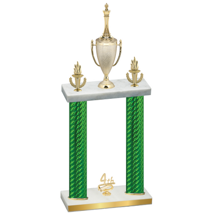 Double Green Carbon Fiber Fourth Place Chess Trophy