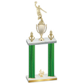 Double Green Carbon Fiber Fourth Place Basketball Trophy