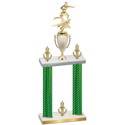 Double Green Carbon Fiber Victory Flag Football Trophy