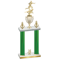 Double Green Carbon Fiber Year Flag Football Trophy