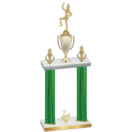 Double Green Carbon Fiber Second Place Majorette Trophy