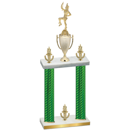 Double Green Carbon Fiber Victory Majorette Trophy