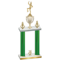 Double Green Carbon Fiber Year Majorette Trophy