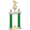 Double Green Carbon Fiber First Place Fishing Trophy