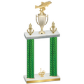 Double Green Carbon Fiber First Place Fishing Trophy