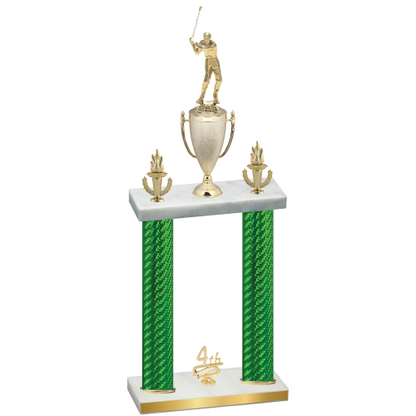 Double Green Carbon Fiber Fourth Place Golf Trophy
