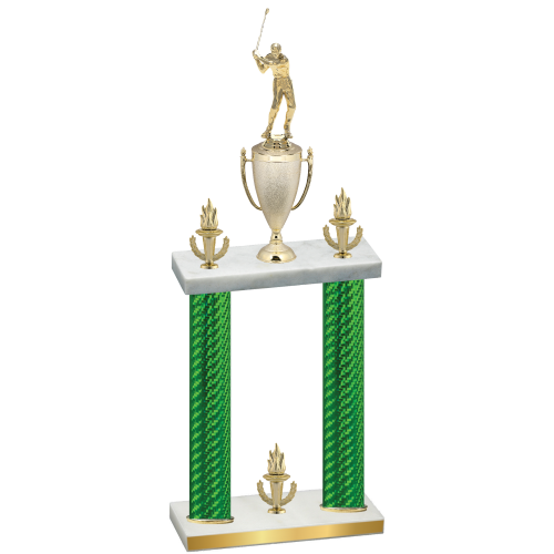 Double Green Carbon Fiber Victory Golf Trophy