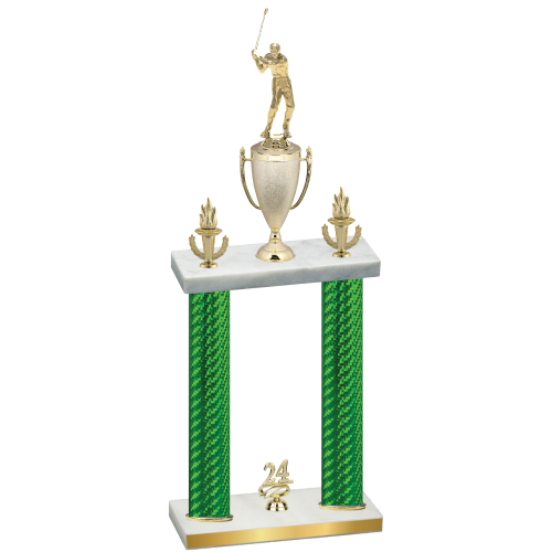 Double Green Carbon Fiber Year Golf Trophy