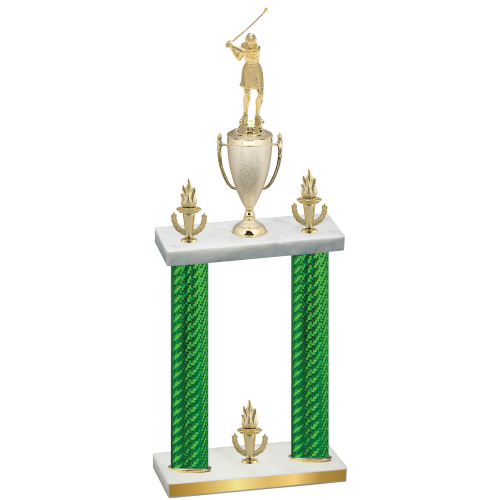 Double Green Carbon Fiber Victory Golf Trophy