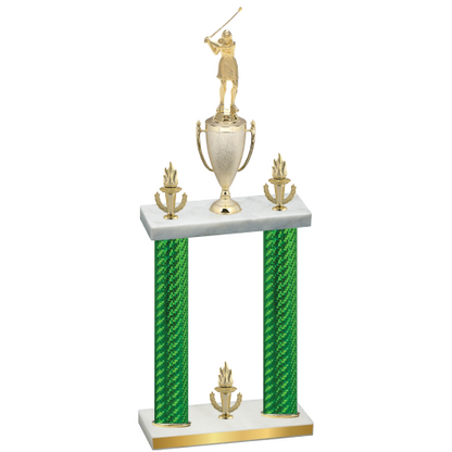 Double Green Carbon Fiber Victory Golf Trophy