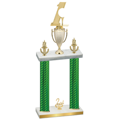 Double Green Carbon Fiber Second Place Golf Trophy