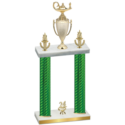 Double Green Carbon Fiber Year Academics Trophy