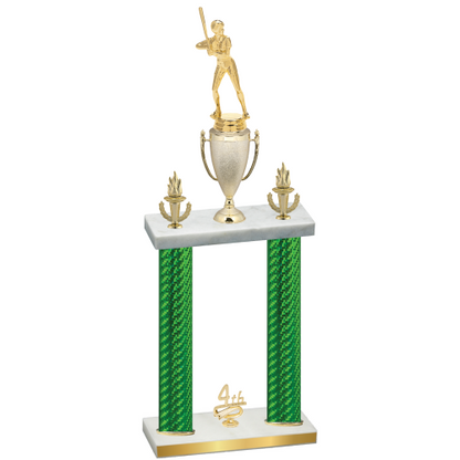 Double Green Carbon Fiber Fourth Place Softball Trophy